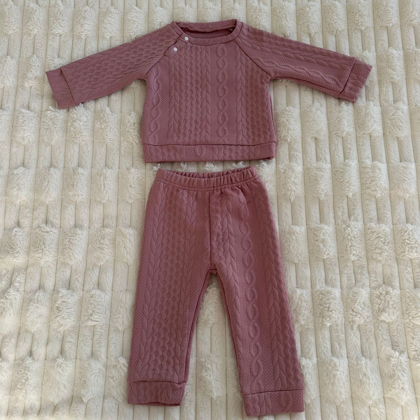 Ensemble « Maille Douillette » Rose