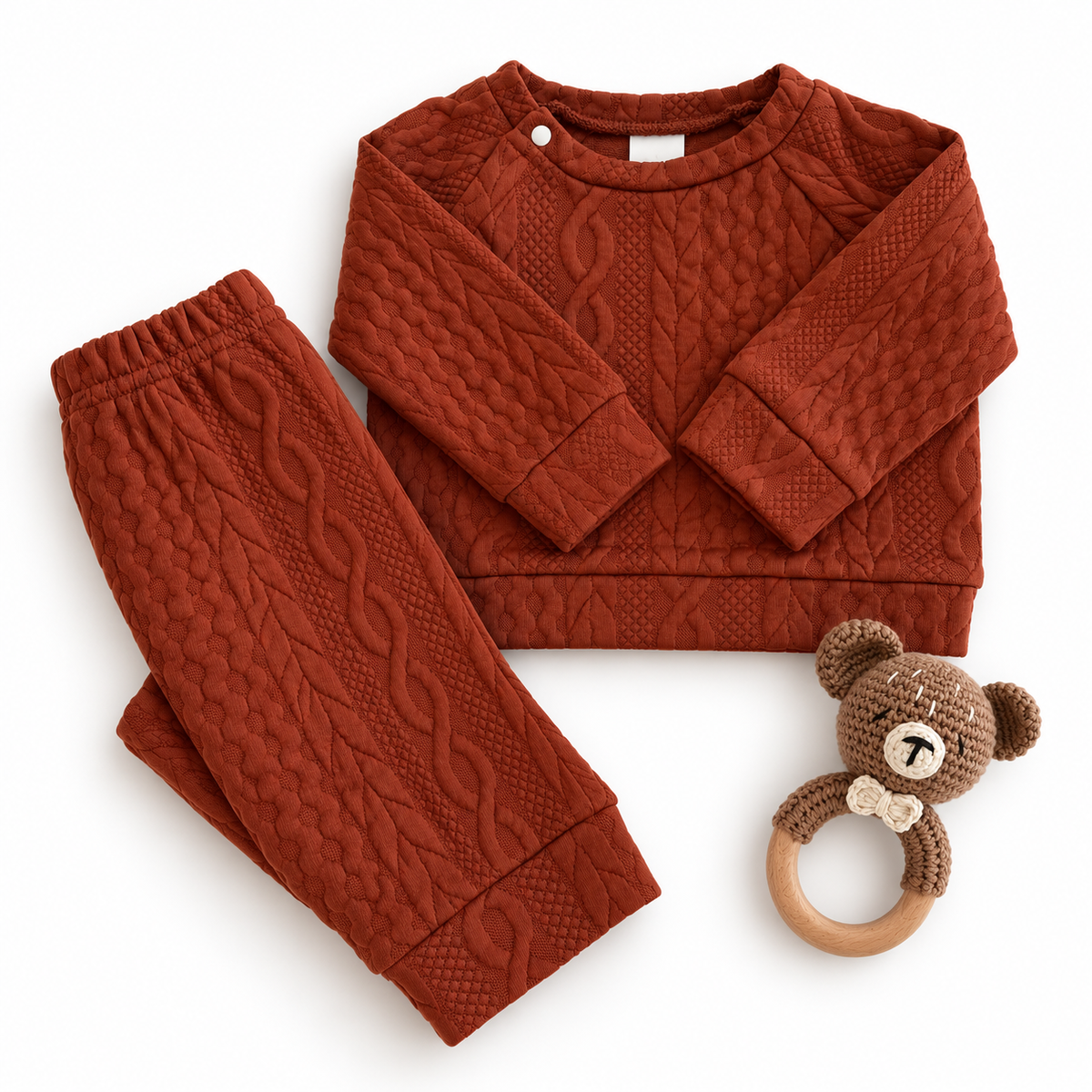 Ensemble « Maille Douillette » Marron