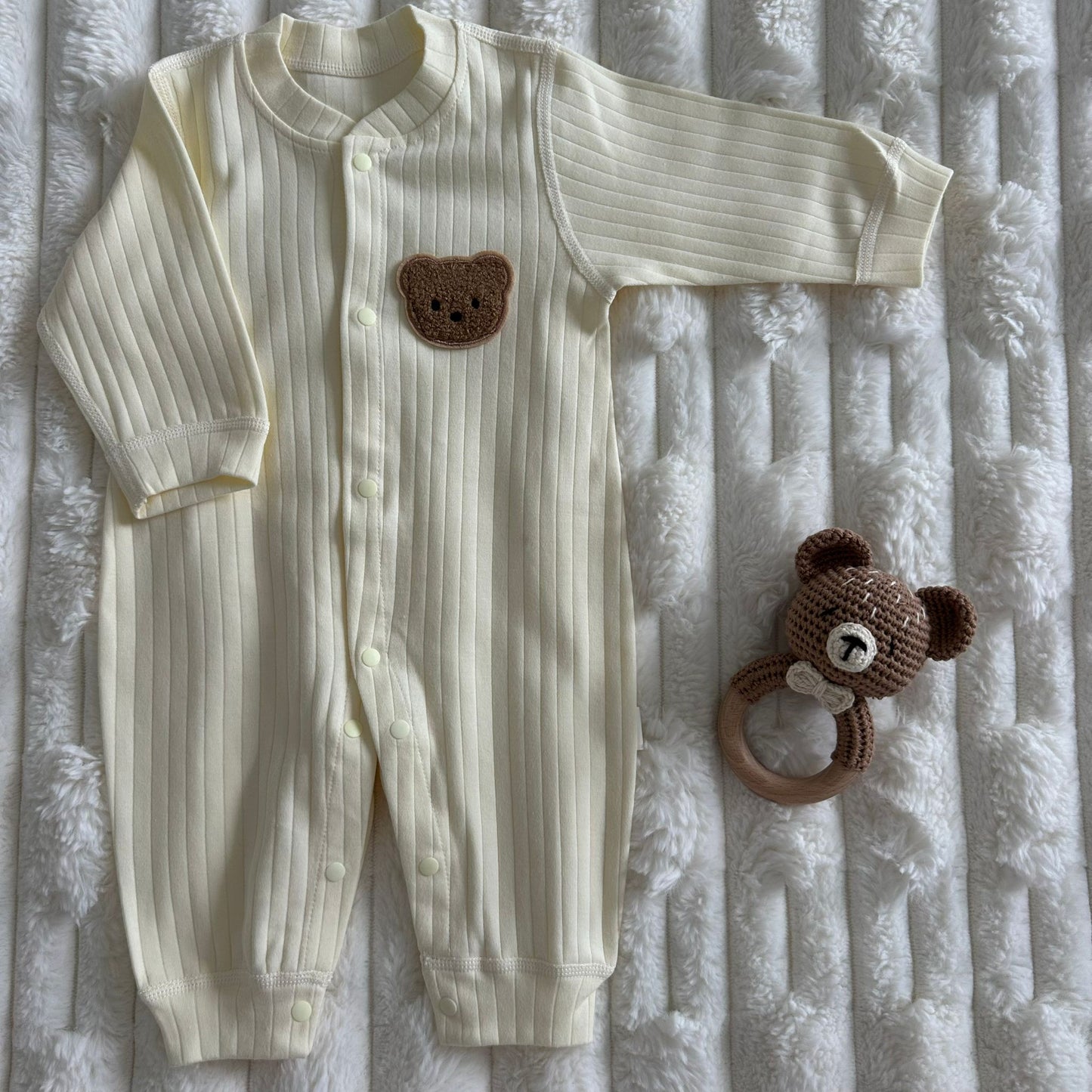 Barboteuse “Petit Ours de Douceur” Beige
