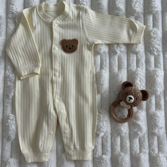 Barboteuse “Petit Ours de Douceur” Beige