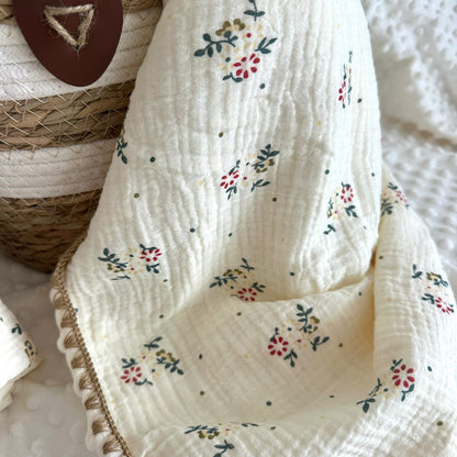 Couverture polaire « Tendres fleurs »